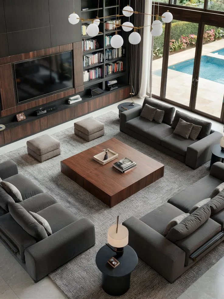 Warm walnut family lounge